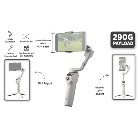 DJI Osmo Mobile 6 Gimbal Stabilizer for Smartphones Platinum Gray
