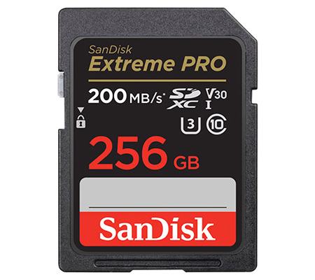 Sandisk SDXC Extreme Pro 256GB UHS-I V30 (Read 200MB/s and Write 140MB/s)