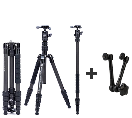 Fotopro X-GO Carbon E2 + 42QP Tripod Monopod With Magic Arm 11 Inch