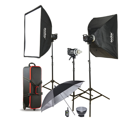 Godox MS300-D 3 Monolight Flash Head Studio Flash Kit