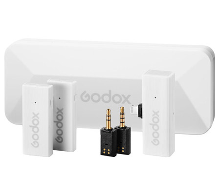 Godox MoveLink Mini LT Dual Wireless Microphone for Camera & iOS Device Cloud White