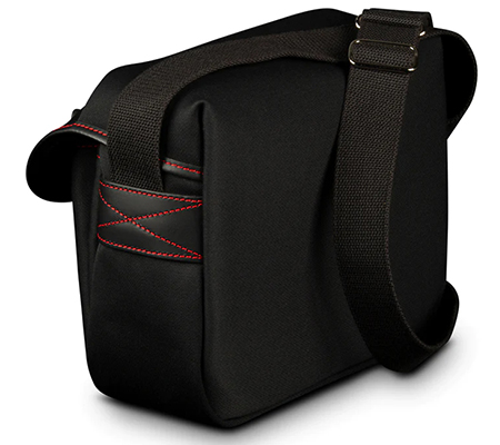 Billingham 50 Years Hadley Small Black Canvas Black Leather Red Stitching