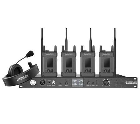 Hollyland Syscom 1000T Full-Duplex Intercom System with 4 Beltpacks and Headsets