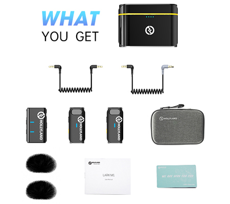 Hollyland Lark M1 Wireless Lavalier Microphone System with Charging Case Cool Black