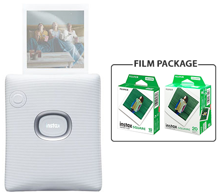 Fujifilm  Instax Square Link Smartphone Printer Film Package Ash White