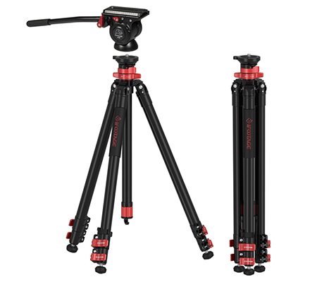 iFootage Gazelle TA6S Uprise Tripod Aluminum + iFootage Komodo K5 Fluid Head