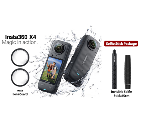 Insta360 X4 360° Action Camera Selfie Stick Package