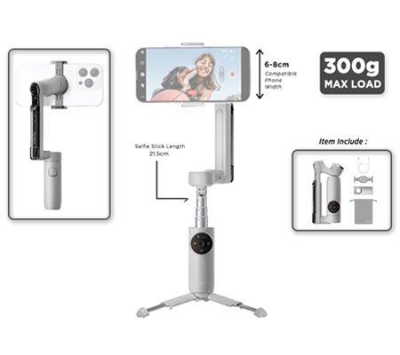 Insta360 Flow Gimbal Stabilizer for Smartphone Stone Gray