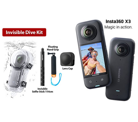 Insta360 One X3 360° Camera Invisible Dive Kit