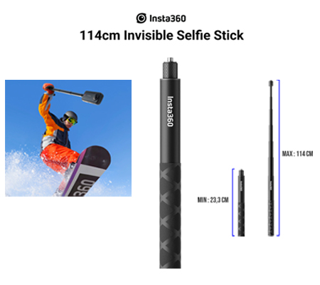 Accessoires photo Insta360 114cm Invisible Selfie Stick - OB03574