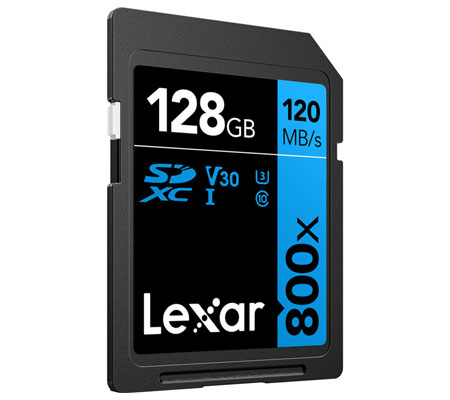 Lexar SDXC 128GB High-Performance 800x UHS-I V30 (Read 120MB/s and Write 45MB/s)