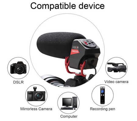 LensGo LYM-DM200 Stereo Shotgun Microphone