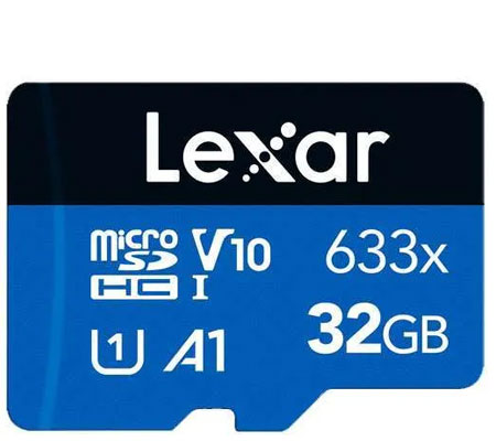 Lexar Micro SDHC 32GB 633x UHS-I V10 (Read 100MB/s and Write 45MB/s)