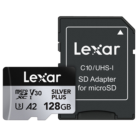 Lexar Micro SDXC 128GB Silver Plus UHS-I V30 (Read 205MB/s and Write 150MB/s)