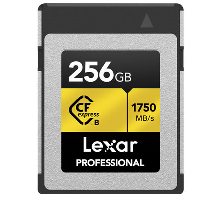 Lexar CFexpress Type B 256GB Professional Card Gold (Read 1750MB/s and Write 1000MB/s)