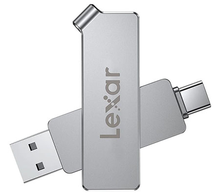 Lexar 64GB JumpDrive Dual Drive D30c OTG USB 3.1 Type-C