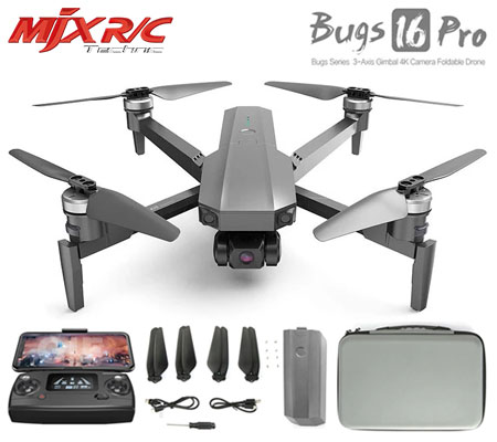 MJX Bugs 16 Pro EIS 3-Axis Gimbal 4K Camera Foldable Drone Single Battery