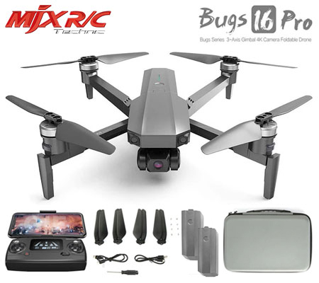 MJX Bugs 16 Pro EIS 3-Axis Gimbal 4K Camera Foldable Drone Dual Battery