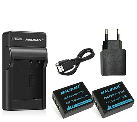 Malibah Battery NP-W126 Dual Battery+Charger for Fujifilm for XA/XE/XPRO/XT10/XT20/XT30