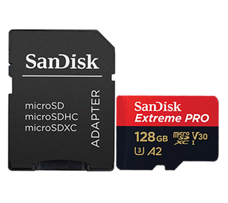 Sandisk Micro SDXC Extreme Pro 128GB UHS-1 U3 V30 (Read 200MB/s and Write 90MB/s)