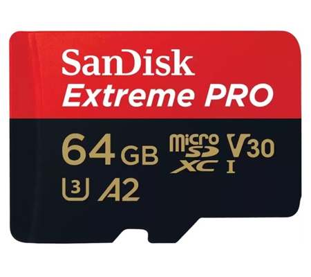 SanDisk Micro SDXC Extreme Pro 64GB UHS-I V30 (Read 200MB/s and Write 90MB/s)