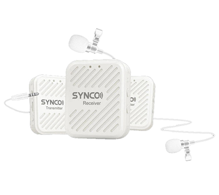 Synco G1-A2 White Digital Wireless Microphone System TX+TX+RX for Camera / Smartphone