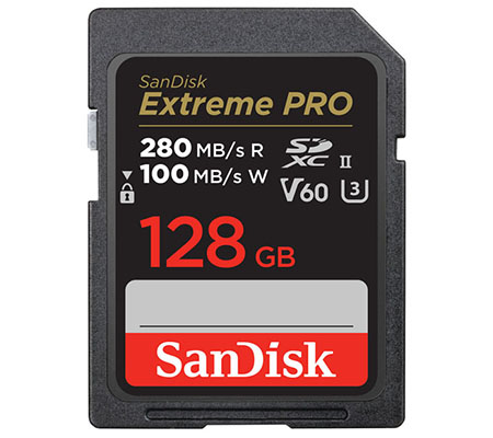 Sandisk SDXC Extreme Pro 128GB UHS-II V60 (Read 280MB/s and Write 100MB/s)