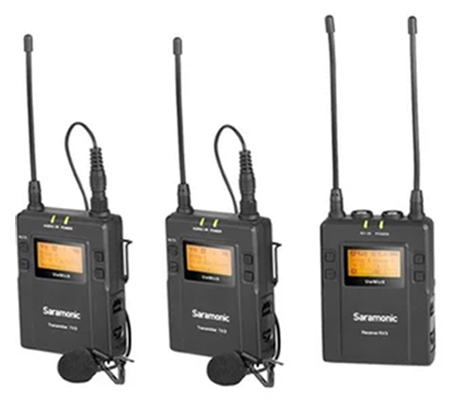 Saramonic UwMic9 Kit2 TX9+TX9+RX9 Camera-Mount Wireless Omni Lavalier Microphone System