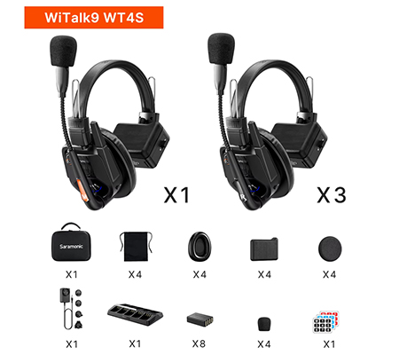 Saramonic WiTalk9 WT4S 4-Person Full Duplex Wireless Headset Intercom System