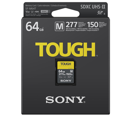 Sony SDXC SF-M Tough Series 64GB UHS-II U3 V60 (Read 277MB/s and Write 150MB/s)