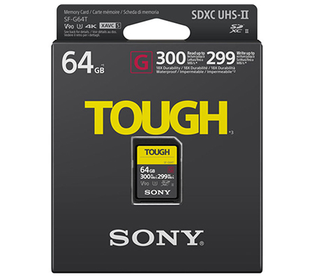 Sony SDXC SF-G Tough Series 64GB UHS-II V90 (Read 300MB/s and Write 299MB/s)