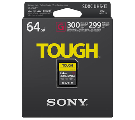 Sony SDXC SF-G Tough Series 64GB UHS-II V90 (Read 300MB/s and Write 299MB/s)