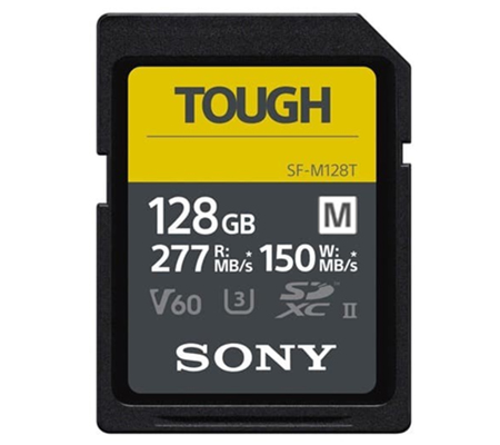 Sony SDXC SF-M Tough Series 128GB UHS-II U3 V60 (Read 277MB/s and Write 150MB/s)
