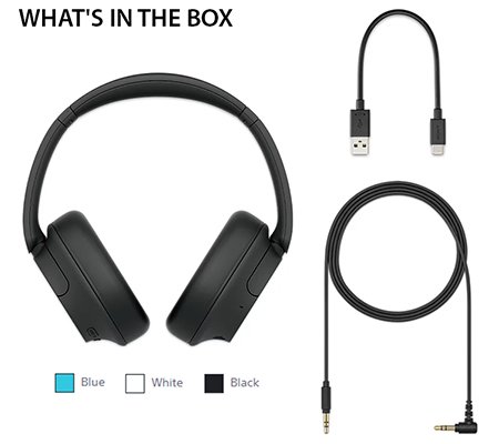 Sony WH-CH720N Wireless Over-Ear Noise-Canceling Headphones White