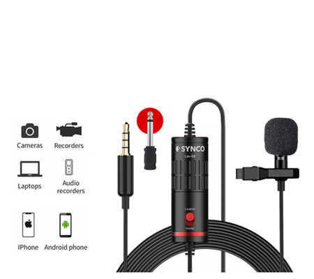 Synco Lav-S6 Omnidirectional Lavalier Microphone for Camera / Smartphones / Camcorders