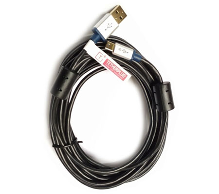 TetherPlus Goldplate USB 2.0 Mini-B 5-Pin with Double Ferrite Cable 5 Meter