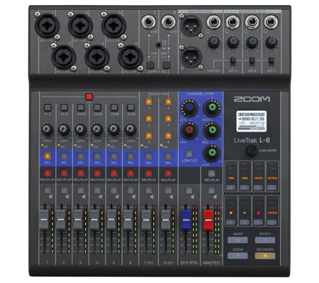 Zoom LiveTrak L-8 Portable 8-Channel Digital Mixer and Multitrack Recorder