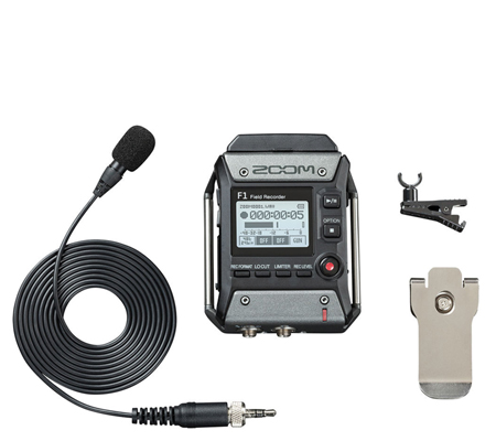 Zoom F1 Field Recorder with Lavalier Microphone