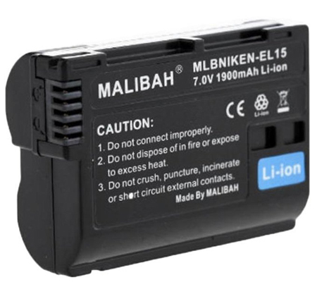 Malibah Nikon EN-EL15 Battery for Nikon 1/V1/D600/D610/D750/D800/D800E/D810A/D7000/D7100