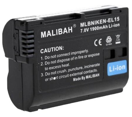 Malibah Nikon EN-EL15 Battery for Nikon 1/V1/D600/D610/D750/D800/D800E/D810A/D7000/D7100