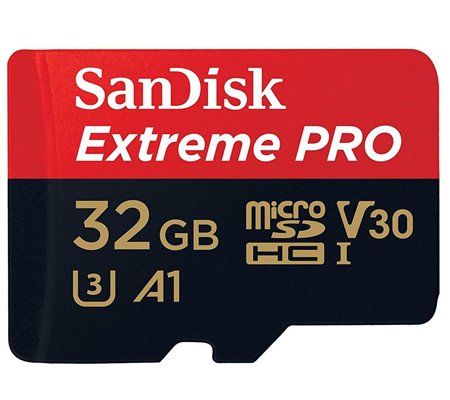 Sandisk Micro SDHC Extreme Pro 32GB UHS-I U3 V30 (Read 100MB/s and Write 90MB/s)