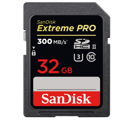 Sandisk SDHC Extreme Pro 32GB UHS-II (Read 300MB/s and Write 260MB/s)