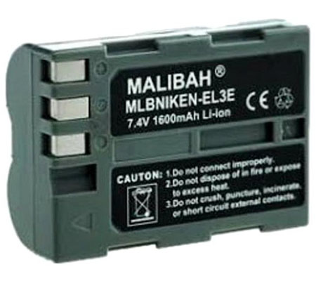 Malibah Nikon EN-EL3e Battery for Nikon D50/ D70s/ D80/ D90/ D100/ D200/ D300/ D300S/ D7