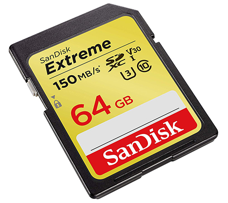 SanDisk Extreme UHS I SDXC 64GB (150MB/sec)