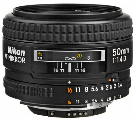 Nikon AF 50mm f/1.4D.