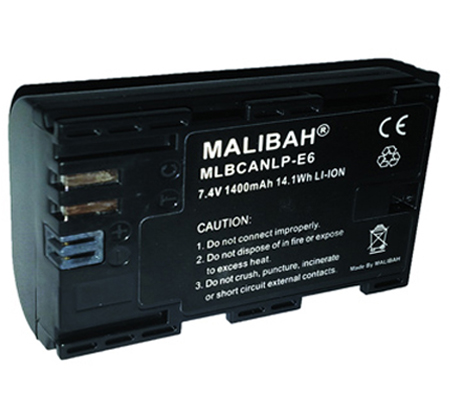 Malibah Canon LP-E6 Battery for Canon EOS 60D/70D/80D/7D/5D II/5D III