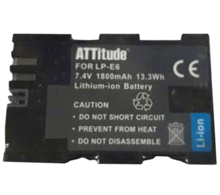 ATTitude Canon LP-E6 Battery for Canon 5DSR/5DIV/5DIII/5DII/6D/7D series/80D/70D/60D